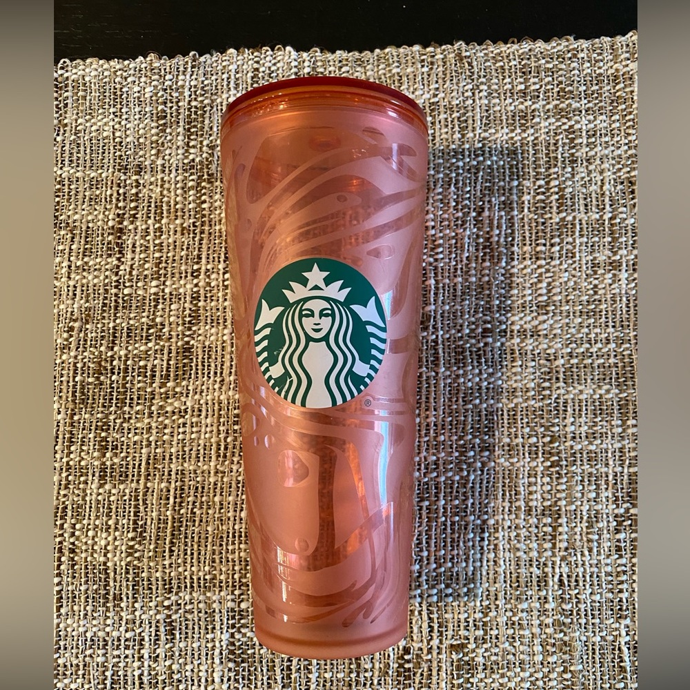 Starbucks 24oz Cold Cup Orange‎ Swirls